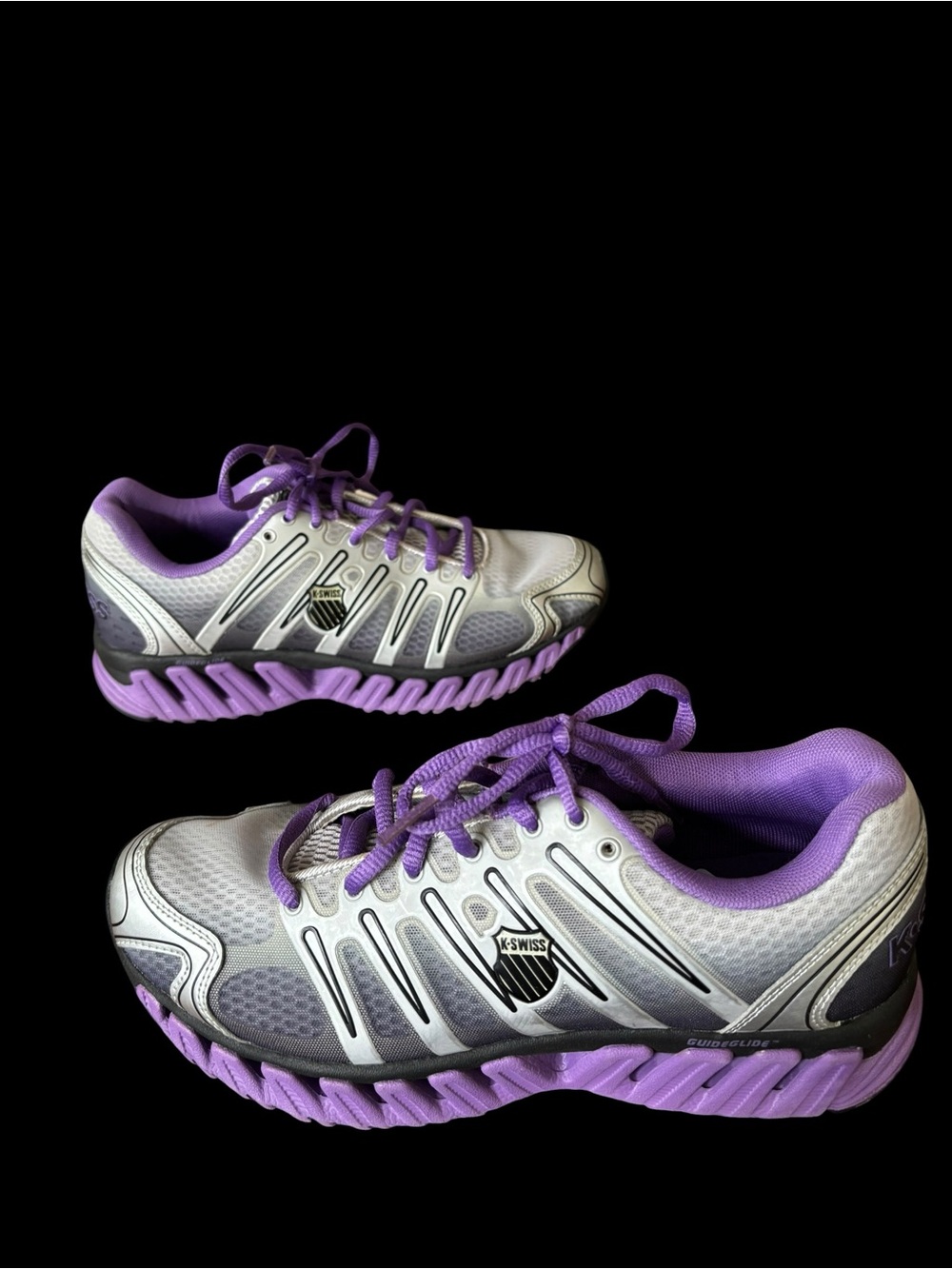 K-Swiss Tubes Women's Size 8.5 Gray Purple Running Shoe tennis low tops Excellen